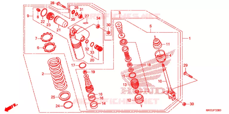 AMORTISSEUR ARRIERE Honda MOTO 450 CRF 2019  CRF450LK