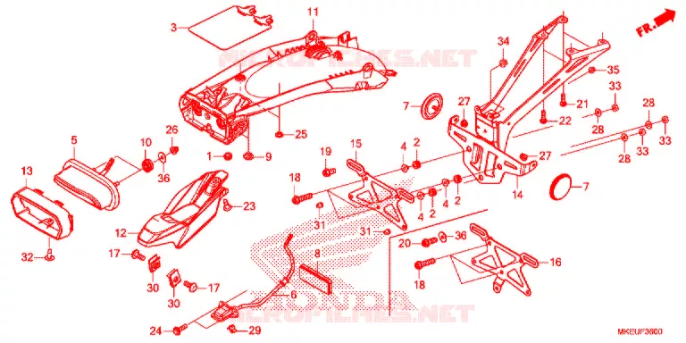 FEU ARRIERE Honda MOTO 450 CRF 2019  CRF450LK