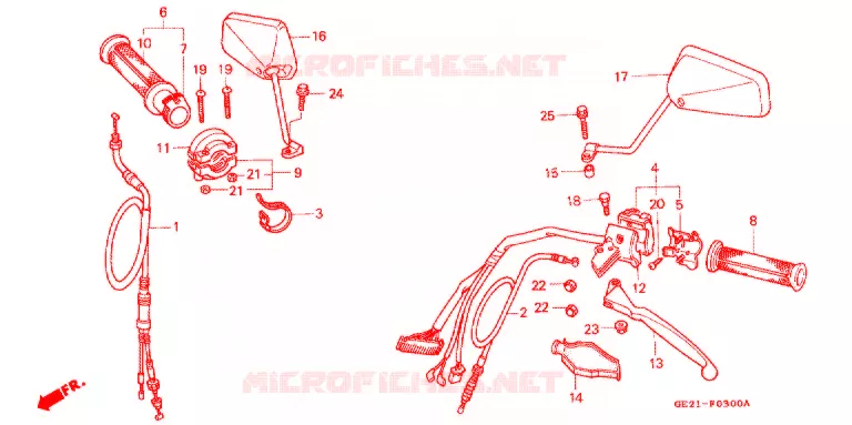 LEVIER DE GUIDON - CABLE - COMMODO Honda MOTO 50 other-models 1987  NS50FH