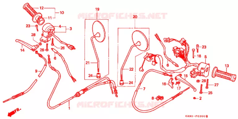LEVIER DE GUIDON - CABLE - COMMODO Honda SCOOTER 50 GIORNO 1999  SN50X
