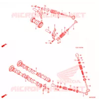 ARBRE A CAMES   SOUPAPE pour Honda LITTLE CUB 50 de 2001
