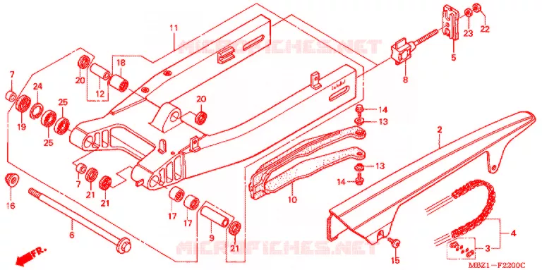 BRAS OSCILLANT Honda MOTO 600 HORNET 2000  CB600F2Y