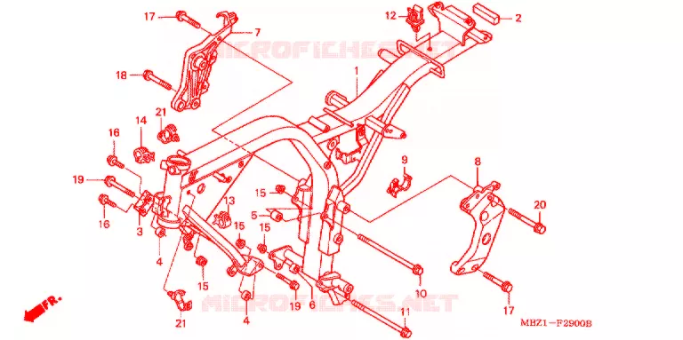 CADRE Honda MOTO 600 HORNET 2000  CB600F2Y