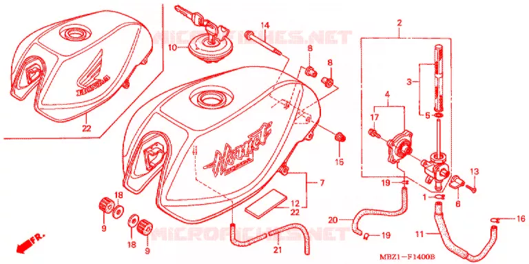 RESERVOIR A CARBURANT Honda MOTO 600 HORNET 2000  CB600F2Y