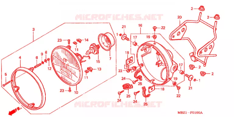PHARE (CB600FW/X) Honda MOTO 600 HORNET 1998  CB600FW