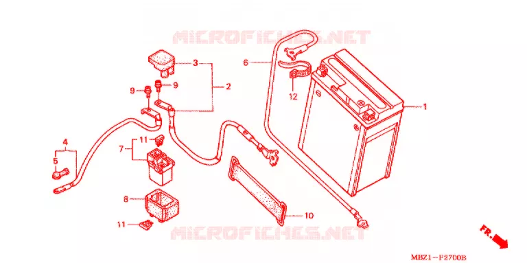 BATTERIE Honda MOTO 600 HORNET 1999  CB600FX