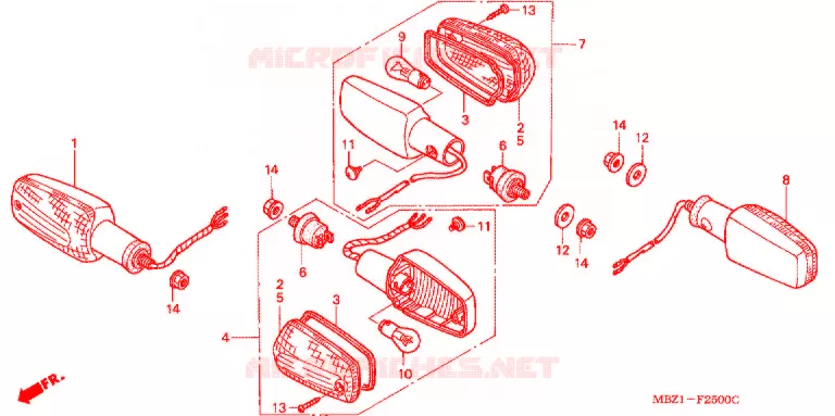 CLIGNOTANT (CB600FW/X) Honda MOTO 600 HORNET 1999  CB600FX