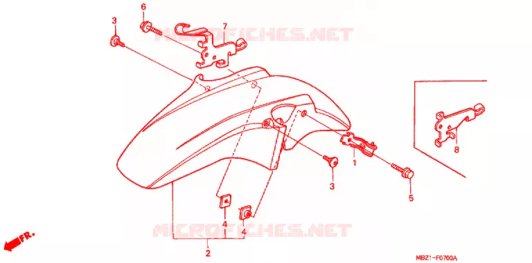 GARDE BOUE AVANT Honda MOTO 600 HORNET 1999  CB600FX