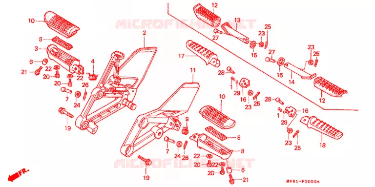REPOSE PIED Honda MOTO 600 CBR 1992  CBR600FN