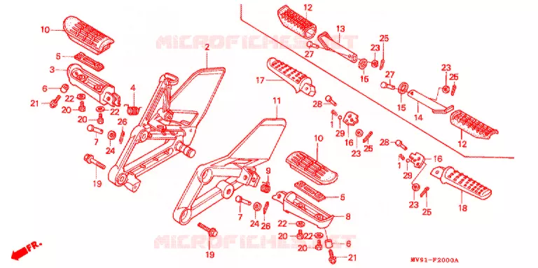 REPOSE PIED Honda MOTO 600 CBR 2002  CBR600FR2