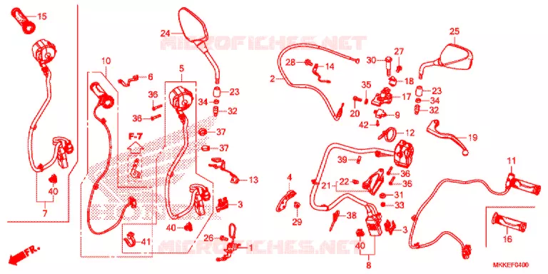 LEVIER DE GUIDON - CABLE - COMMODO (CRF1000A/A2/AL/AL2) Honda MOTO 1000 AFRICA-TWIN 2019  CRF1000AK