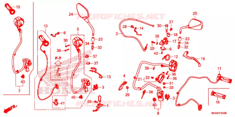 LEVIER DE GUIDON - CABLE - COMMODO (CRF1000A/A2/AL/AL2) Honda MOTO 1000 AFRICA-TWIN 2019  CRF1000AK
