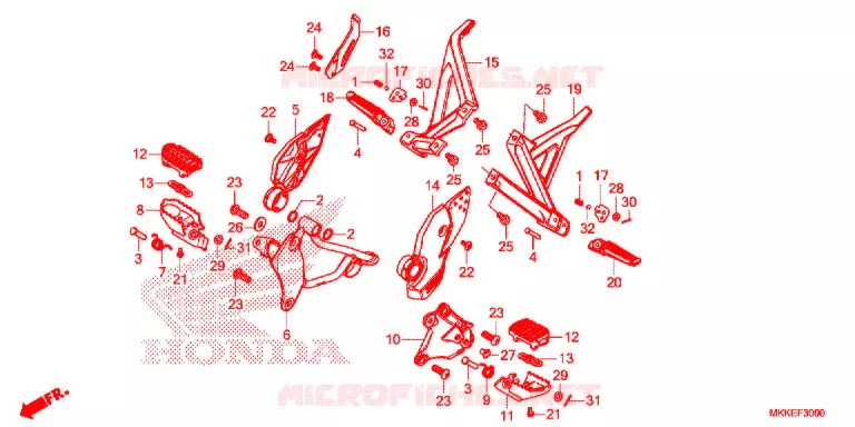 REPOSE PIED Honda MOTO 1000 AFRICA-TWIN 2019  CRF1000AK