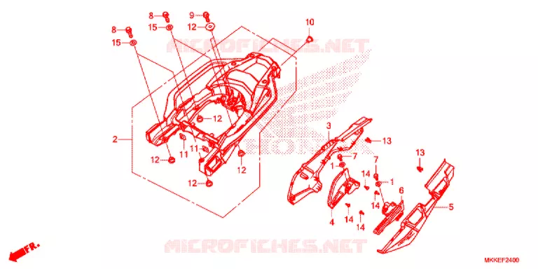 COUVERCLE LATERAL - PORTE BAGAGE ARRIERE (CRF1000A/AL/D/DL) Honda MOTO 1000 AFRICA-TWIN 2019  CRF1000AK
