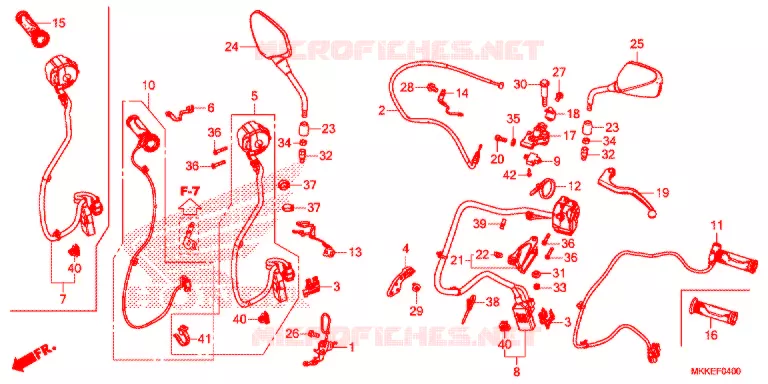 LEVIER DE GUIDON - CABLE - COMMODO (CRF1000A/A2/AL/AL2) Honda MOTO 1000 AFRICA-TWIN 2019  CRF1000AK