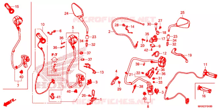 LEVIER DE GUIDON - CABLE - COMMODO (CRF1000A/A2/AL/AL2) Honda MOTO 1000 AFRICA-TWIN 2019  CRF1000AK