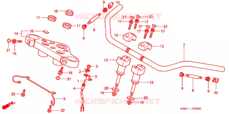GUIDON - TE DE FOURCHE Honda MOTO 400 SHADOW 1999  NV400C2X