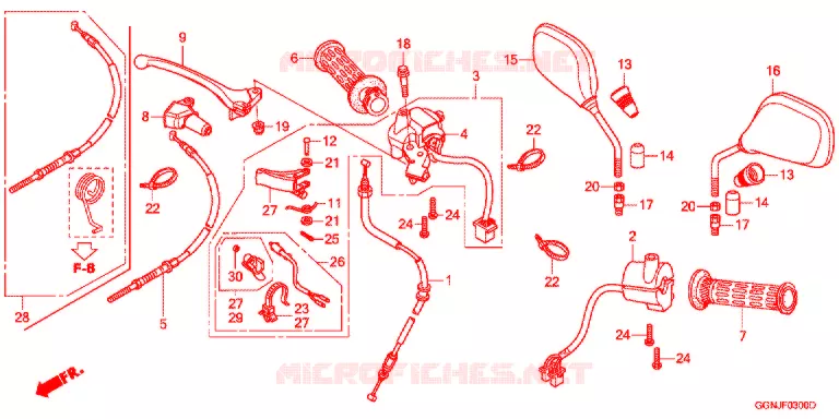 LEVIER DE GUIDON - CABLE - COMMODO Honda SCOOTER 50 CUB 2014  NBC50BNC