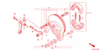 FLASQUE   MACHOIRES DE FREIN ARRIERE pour Honda SUPER CUB 50 POST OFFICE, RED, with basket and heated handled de 2012