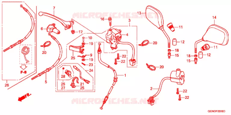 LEVIER DE GUIDON - CABLE - COMMODO Honda SCOOTER 50 CUB 2012  NBC50BNC