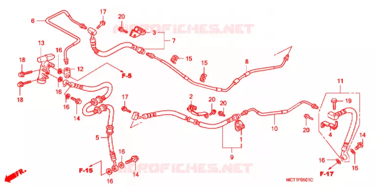DURITE DE FREIN ARRIERE (FJS400/D FJS600/D) Honda SCOOTER 400 SILVERWING 2003  FJS400D3