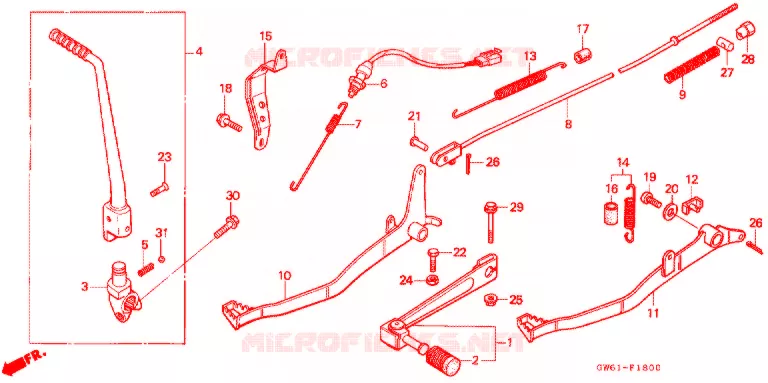 PEDALE - KICK Honda MOTO 80 CRM 1989  CRM80J