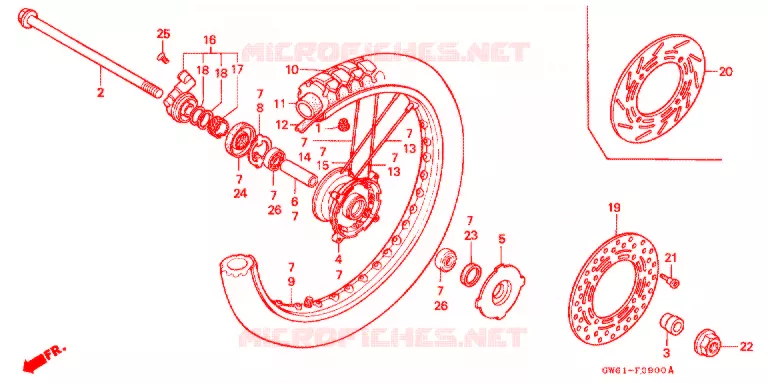 ROUE AVANT Honda MOTO 80 CRM 1989  CRM80J