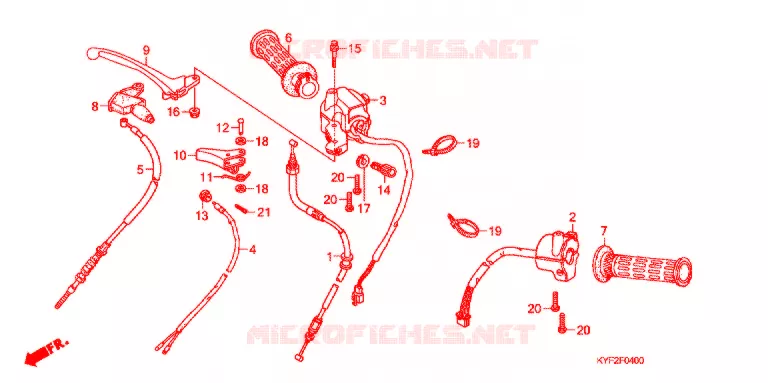 LEVIER DE GUIDON - CABLE - COMMODO Honda MOTO 110 CUB 2009  C110BN9
