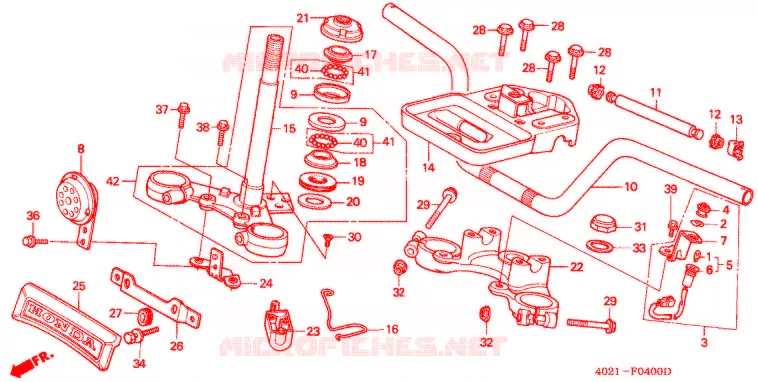 GUIDON - TE DE FOURCHE Honda MOTO 125 CD 1992  CD125TN