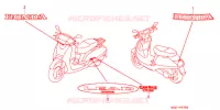 AUTOCOLLANTS pour Honda NH 100 LEAD WHITE de 1998