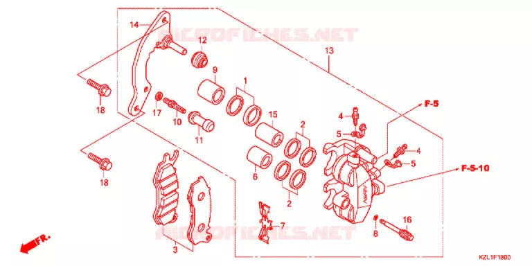 ETRIER DE FREIN AVANT Honda SCOOTER 110 DIO 2012  NSC110WHB