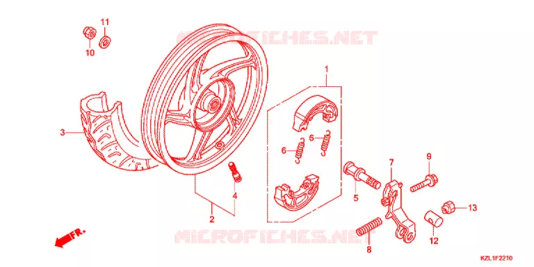 ROUE ARRIERE Honda SCOOTER 110 DIO 2012  NSC110WHB