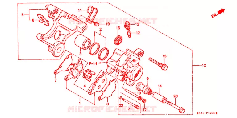 ETRIER DE FREIN ARRIERE Honda MOTO 250 HORNET 1996  CB250FT