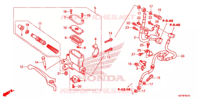 MAITRE CYLINDRE DE FREIN AVANT (Z125MA) Honda MOTO 125 MONKEY 2019  Z125MAK