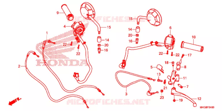 LEVIER DE GUIDON - CABLE - COMMODO Honda MOTO 500 REBEL 2019  CMX500AJ