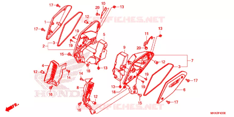 OUIES DE RADIATEUR Honda MOTO 650 CB 2020  CB650RAK