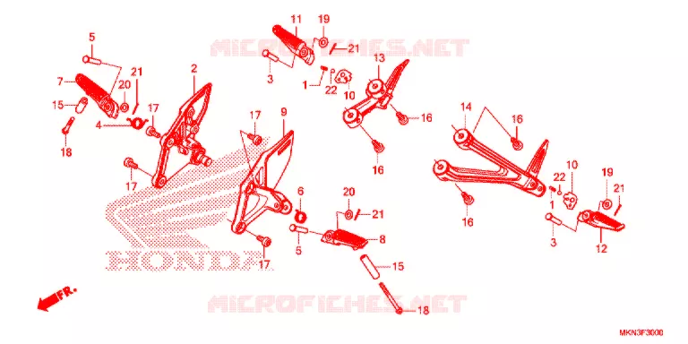 REPOSE PIED Honda MOTO 650 CB 2020  CB650RAK