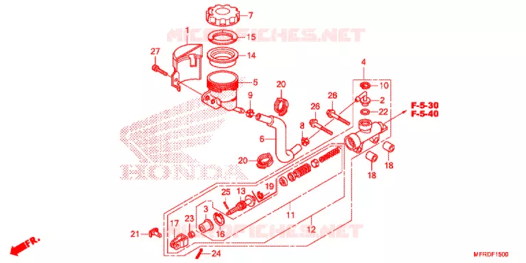 MAITRE CYLINDRE DE FREIN ARRIERE Honda MOTO 1300 VT 2019  VT1300CXAK