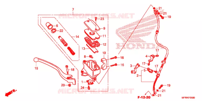 MAITRE CYLINDRE DE FREIN AVANT (VT1300CX) Honda MOTO 1300 VT 2019  VT1300CXK