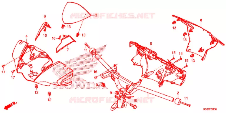 GUIDON - CARENAGE Honda SCOOTER 300 SH 2019  SH300ASK