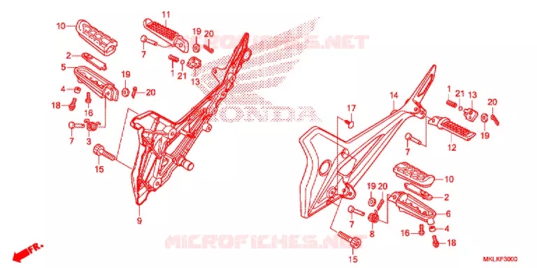 REPOSE PIED Honda MOTO 750 NC 2019  NC750SDK