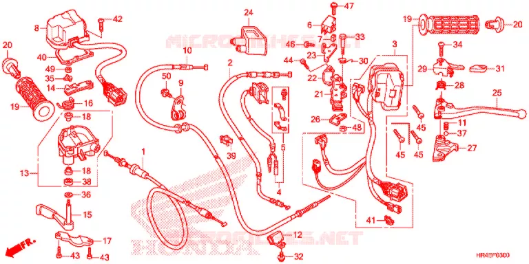 COMMODO - LEVIER - CABLE Honda ATV 500 FOURTRAX 2017  TRX500FM2H