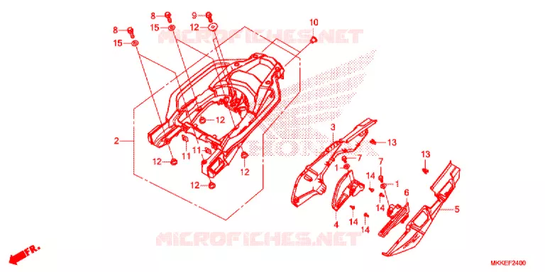 COUVERCLE LATERAL - PORTE BAGAGE ARRIERE (CRF1000A/AL/D/DL) Honda MOTO 1000 AFRICA-TWIN 2019  CRF1000DLK