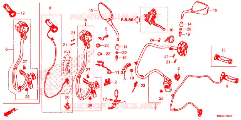 COMMODO - LEVIER - CABLE (CRF1000D/D2/DL/DL2) Honda MOTO 1000 AFRICA-TWIN 2019  CRF1000DK