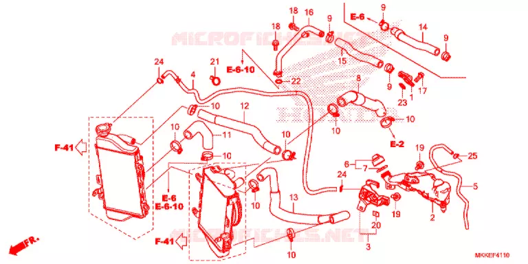 FLEXIBLE DE RADIATEUR/TUYAU D'EAU Honda MOTO 1000 AFRICA-TWIN 2019  CRF1000DK