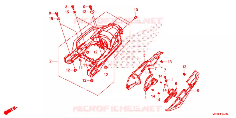 COUVERCLE LATERAL - PORTE BAGAGE ARRIERE (CRF1000A/AL/D/DL) Honda MOTO 1000 AFRICA-TWIN 2019  CRF1000DK