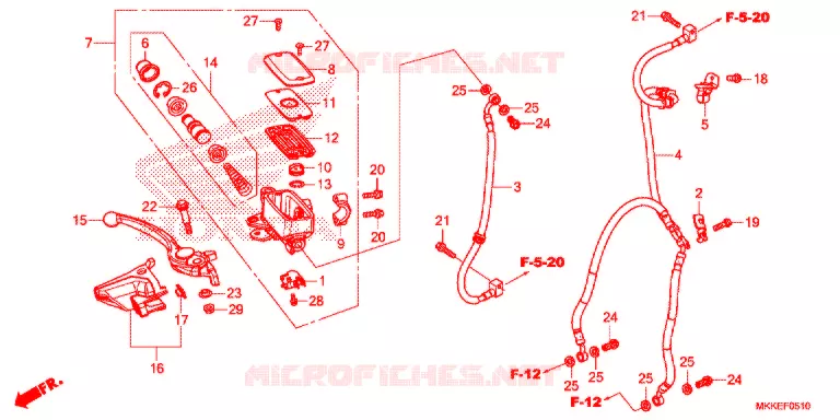 MAITRE CYLINDRE DE FREIN AVANT Honda MOTO 1000 AFRICA-TWIN 2019  CRF1000DL2K