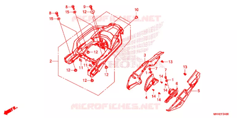 COUVERCLE LATERAL - PORTE BAGAGE ARRIERE (CRF1000A/AL/D/DL) Honda MOTO 1000 AFRICA-TWIN 2019  CRF1000DLK