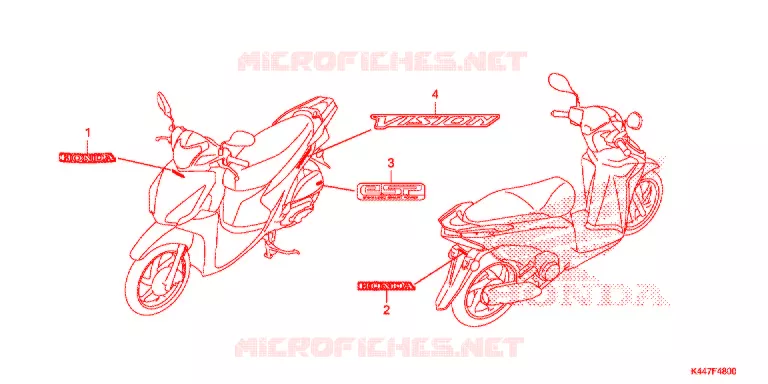 AUTOCOLLANTS Honda SCOOTER 110 VISION 2019  NSC110MPDK