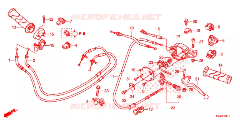 LEVIER DE GUIDON - CABLE - COMMODO Honda SCOOTER 110 VISION 2019  NSC110MPDK